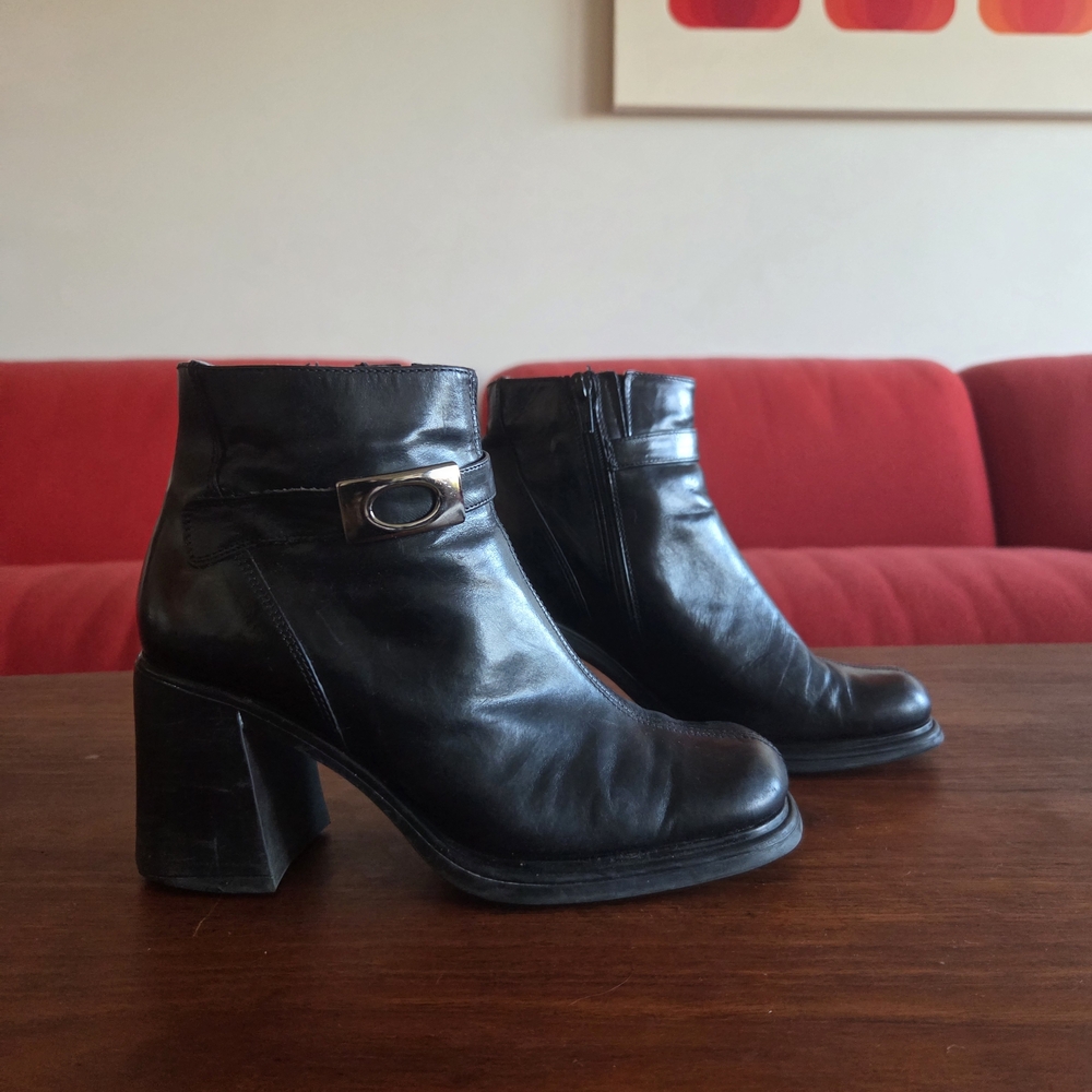 1990s Aldo Modernist Hardware Chunky Boots